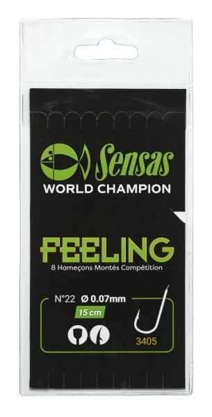 Do wyczerpania zapasów Sensas Haczyki z Przyponem Feeling 3405 Black 15cm