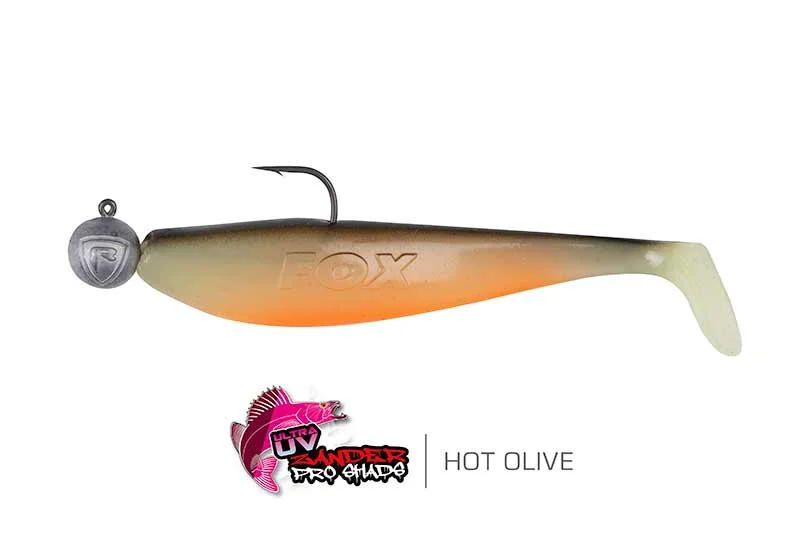 Tani Fox Rage Guma Loaded Zander Pro Shads UV Hot Olive 10cm 4/0 10g