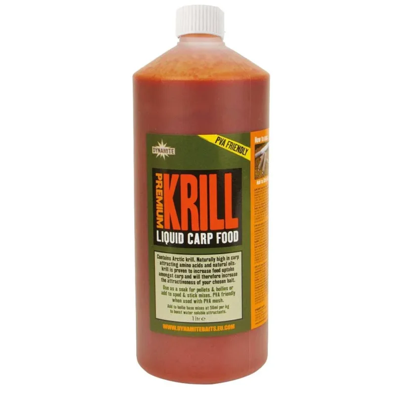 Do wyczerpania zapasów Płynny pokarm Liquid Krill Dynamite Baits opakowanie 1 litr
