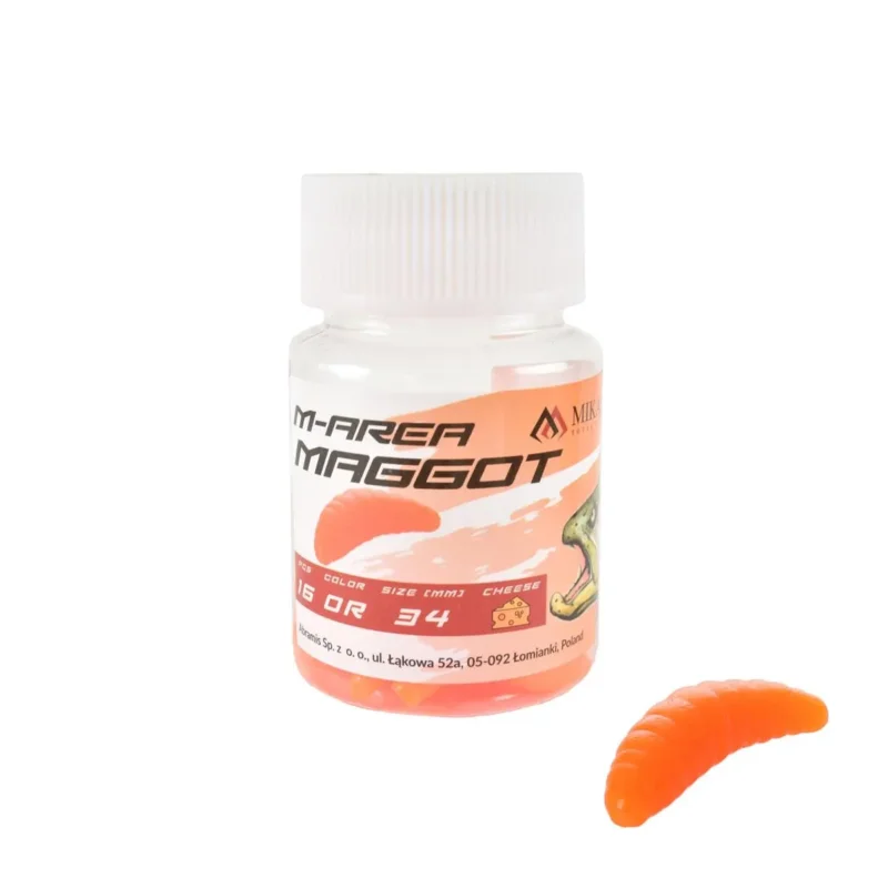 Promocja Przynęta M-Area Maggot orange Mikado 34mm
