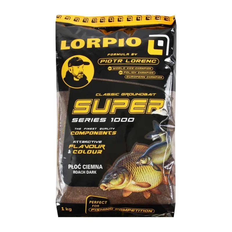 Zanęta wędkarska Super Płoć Ciemna Lorpio 1kg Łatwy zwrot