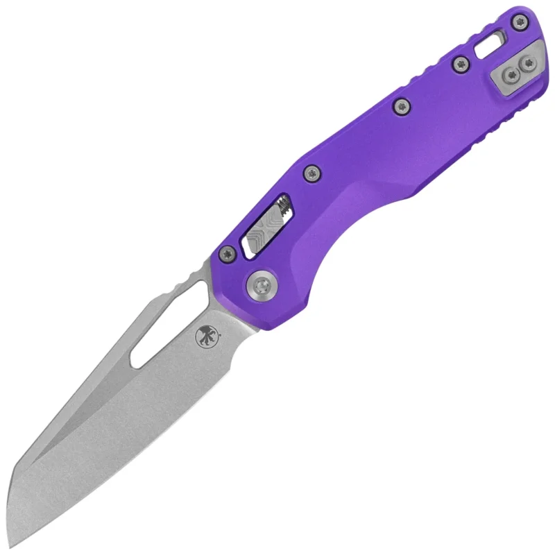 Szybka dostawa Nóż składany Microtech MSI S/E Purple Slab Side Aluminium, Stonewashed M390MK by Tony Marfione (210-10PU)