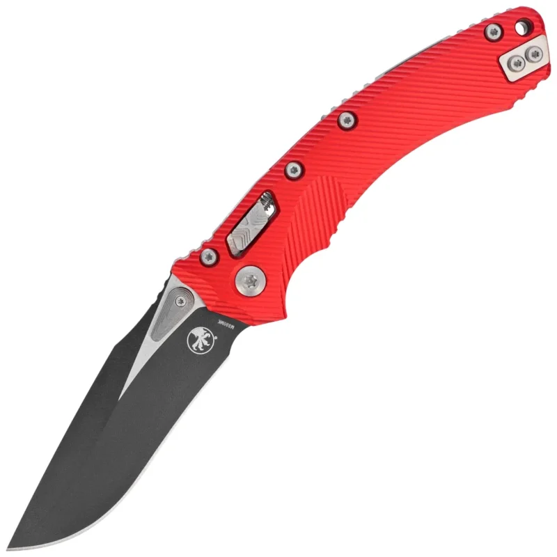 Nóż składany Microtech Amphibian Ram-Lok S/E Fluted Red Aluminium, Black M390MK by Tony Marfione (137RL-1FLRD) Dostępne od ręki
