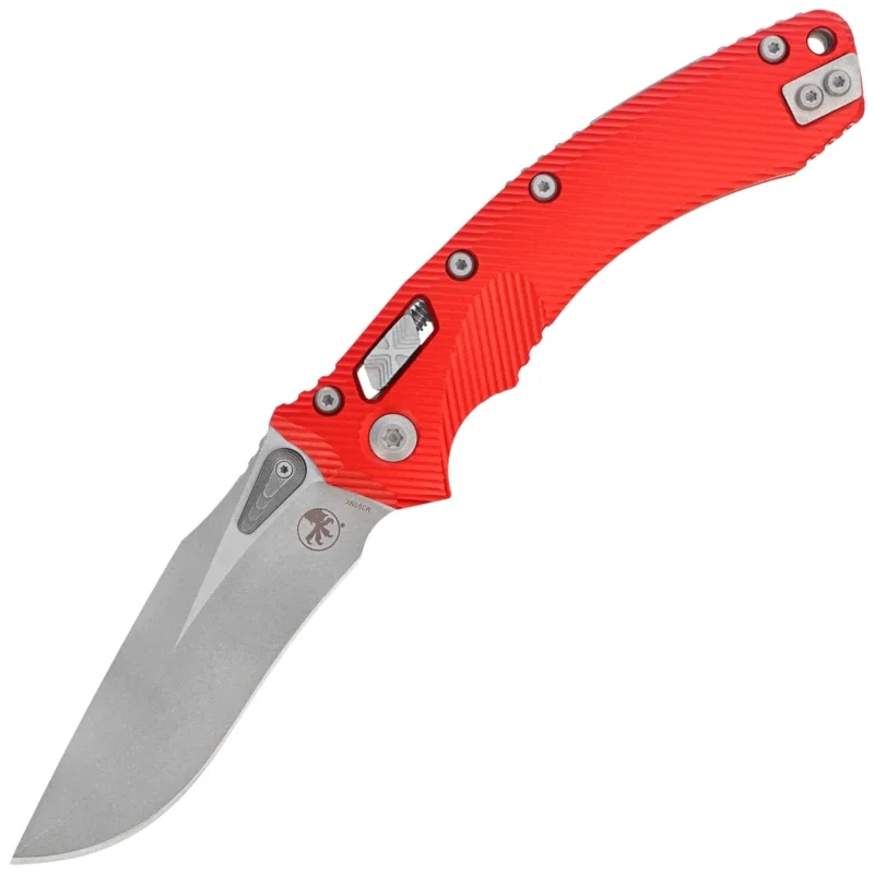Nóż składany Microtech Amphibian Ram-Lok S/E Fluted Red Aluminium, Apocalyptic M390MK by Tony Marfione (137RL-10APFLRD) Sprawdź teraz