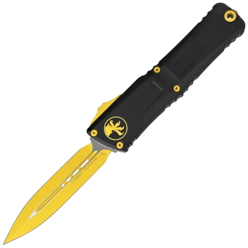 Tylko do końca tygodnia Nóż automatyczny OTF Microtech Combat Troodon Gen III D/E Black Aluminium, Cerakote Corvette Yellow M390MK by Tony Marfione (1142-1CYSK)