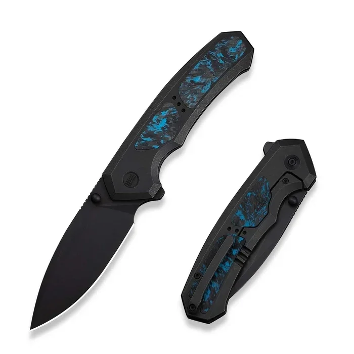 Nóż składany WeKnife Corwyn Black Titanium/Black-Blue Carbon Fiber, Black Stonewashed M390 (WE24088-1) Darmowa dostawa