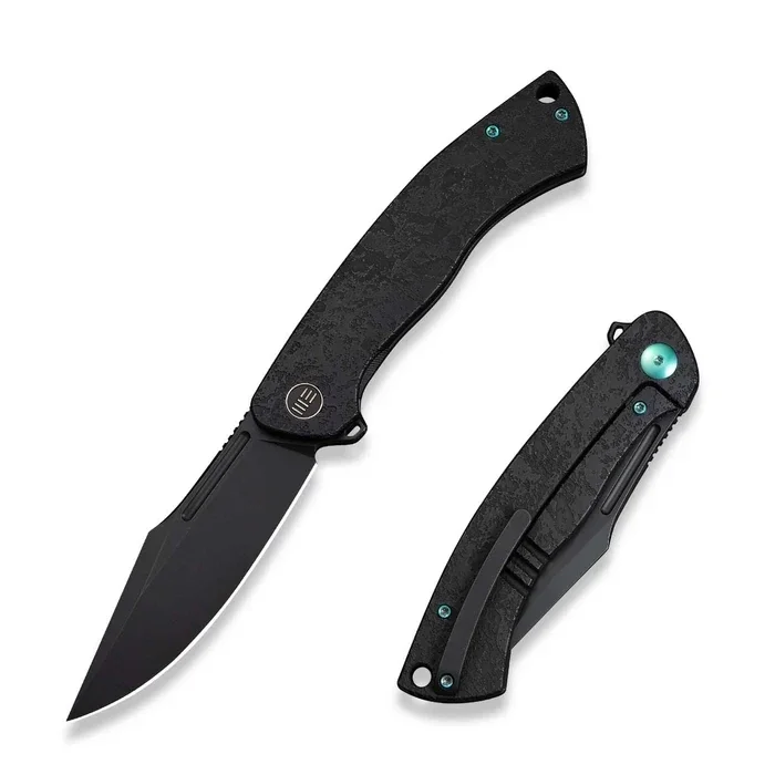 Oferta czasowa Nóż składany WeKnife Essential Knight Etched Black Titanium, Black Stonewashed M390 by Jason Knight (WE24003-2)