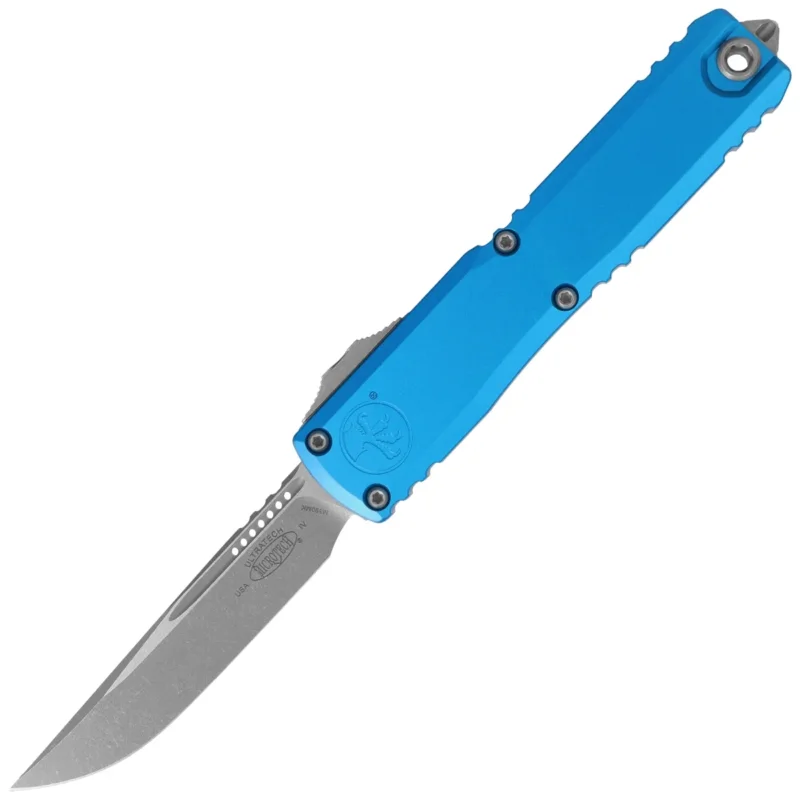 Wybór klientów Nóż automatyczny OTF Microtech Ultratech Gen IV S/E Blue Aluminium, Apocalyptic M390MK by Tony Marfione (11214-10APBL)