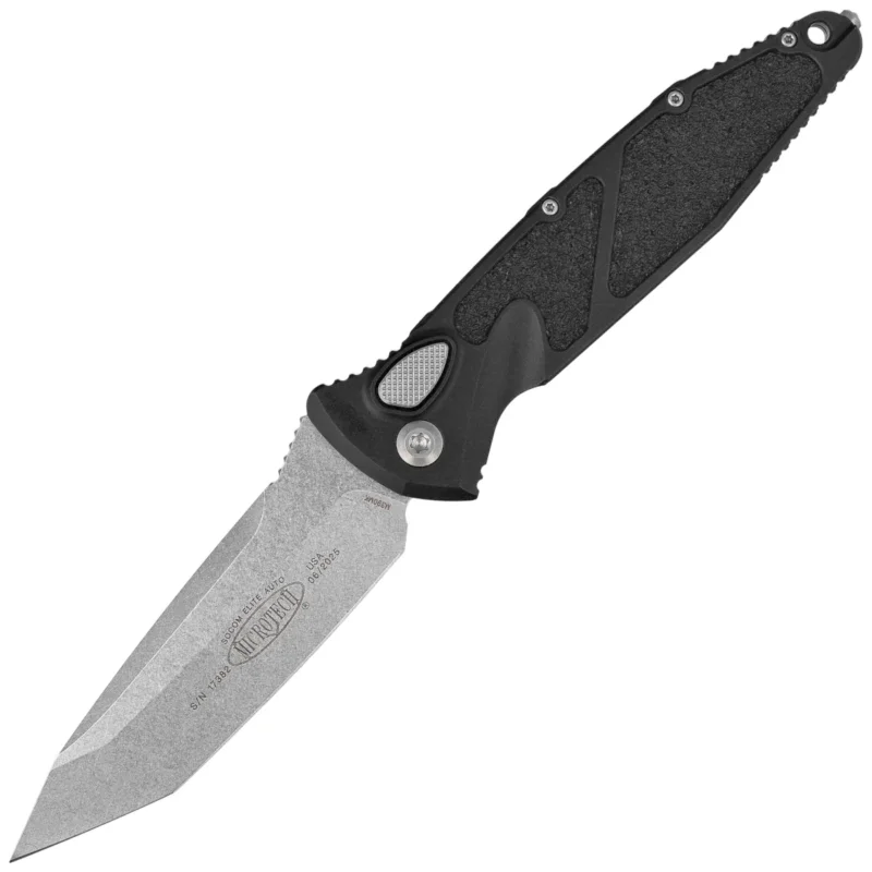 Szybka dostawa Nóż automatyczny Microtech Socom Elite Auto T/E Black Aluminium, Stonewashed M390 by Tony Marfione (161A-10)