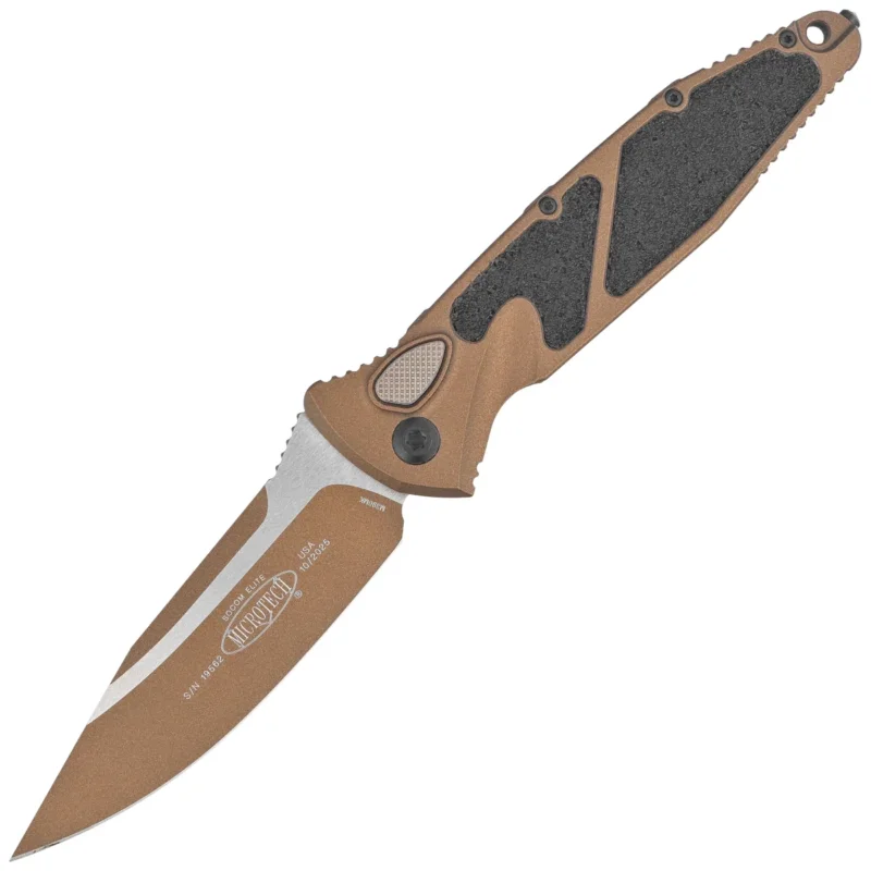 Nóż automatyczny Microtech Socom Elite Auto S/E Cerakote Burnt Bronze Aluminium, Cerakote Burnt Bronze M390 by Tony Marfione (160A-1UB-C19Z4) Nowość