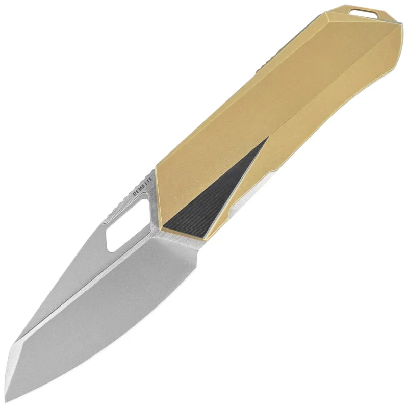 Szybka dostawa Nóż składany Remette RT-Woodpecker Gold Titanium, Hand Grinding Pearlescent M390 (RTWP-G)