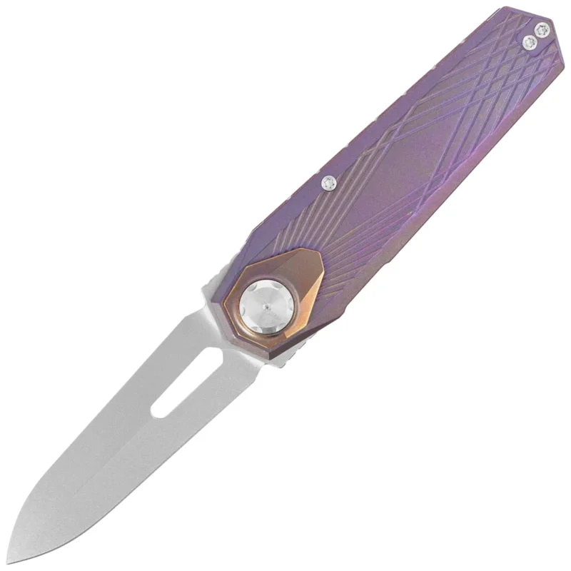 Nóż składany Remette RT-Infinite Power Grilled Blue Titanium, Hand Grinding Pearlescent M390 (RTIP-G) Ostatnia szansa