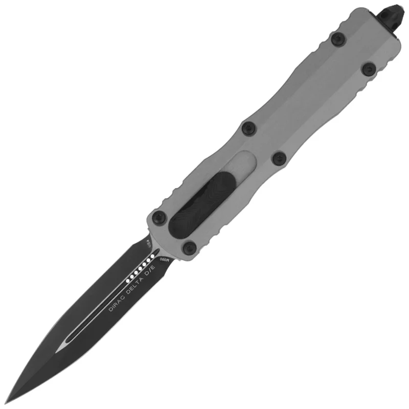 Zniżka Microtech Dirac Delta D/E OTF Knife Natural Clear Aluminium, Black M390 by Tony Marfione (227-1NC)