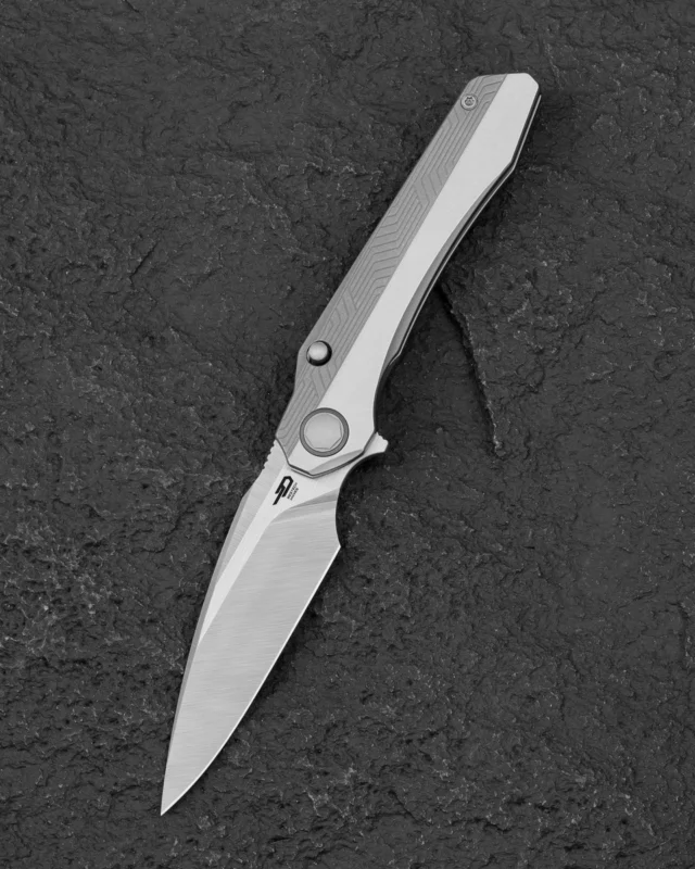 Hit sprzedaży Nóż składany Bestech Wet Nellie Two Tone Gray Titanium, Satin MagnaCut by Kombou (BT2505B)