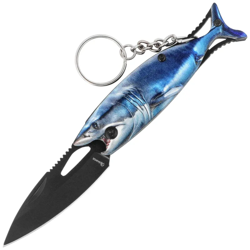 Martinez Albainox Fishing 2 Knife Key-ring Blue Aluminum, Black 3Cr13MoV (25144 BL) Zniżka