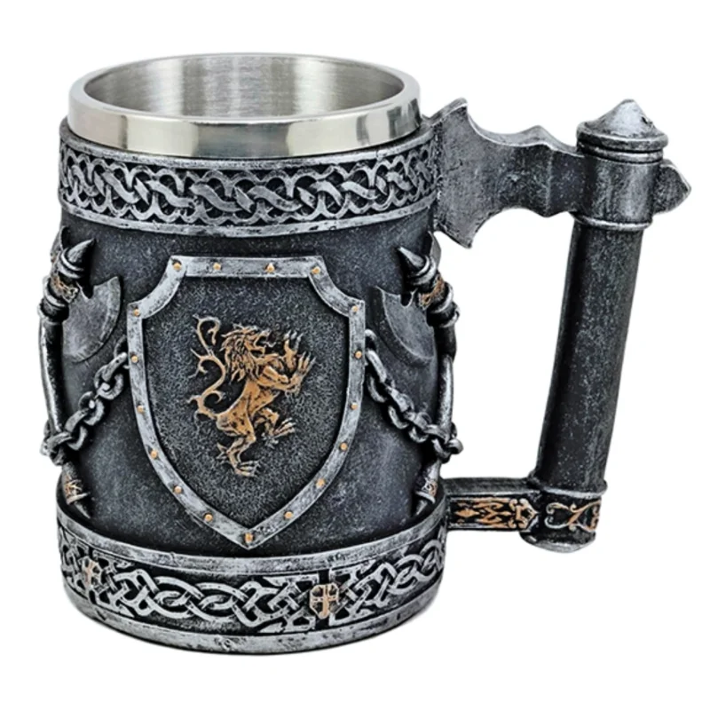 Wyjątkowa oferta Kufel Tole 10 Imperial Lion-Axe Grey/Golden, Resin-Steel (39801)