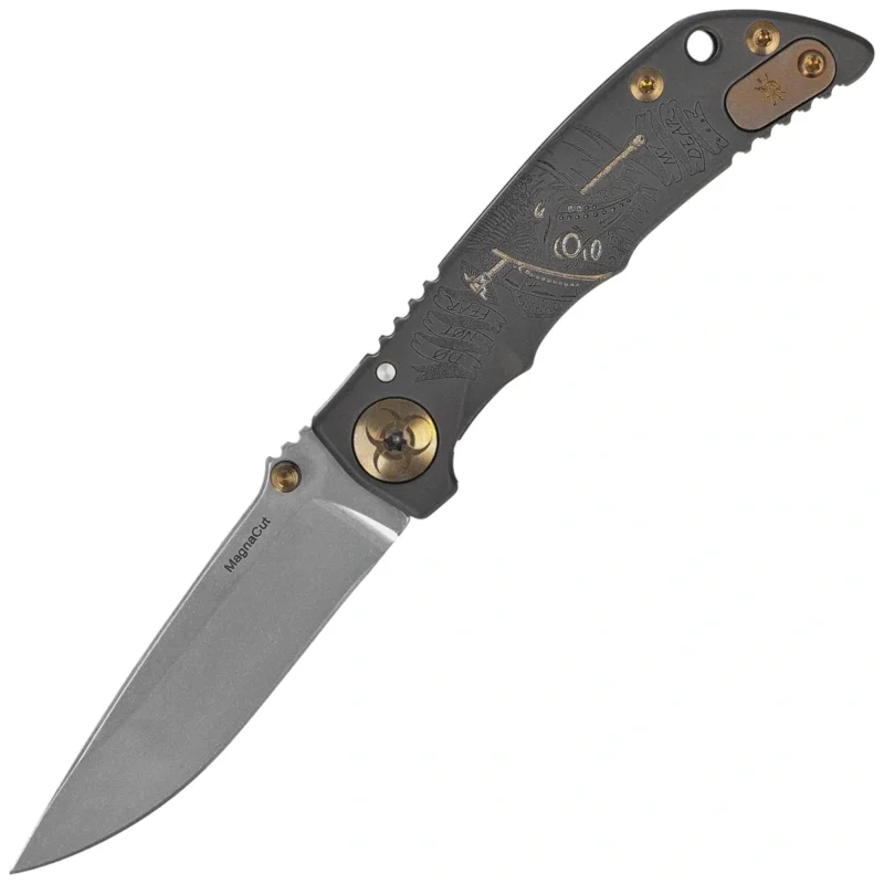 Nowość Spartan Blades Harsey Folder 3.25 Plague Doctor Black PVD Titanium, Stonewashed MagnaCut by William W. Harsey (SF10 Custom Plague BLK)