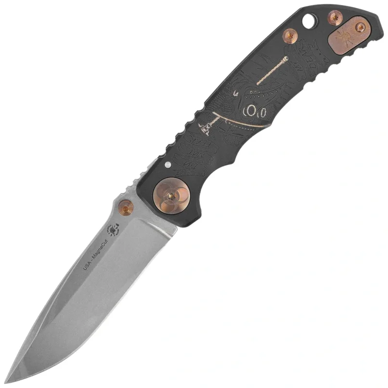 Ograniczona ilość Spartan Blades Harsey Folder ''Plague Doctor'' Black/Gold Titanium, Satin MagnaCut by William W. Harsey (SF5DOCTOR BK)