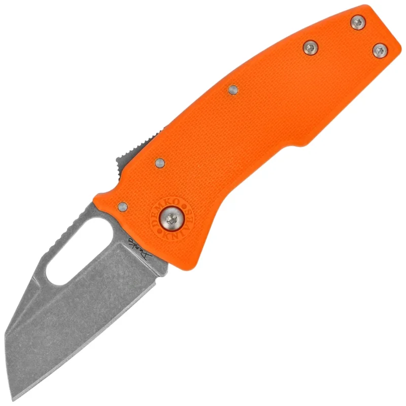 Kup teraz Nóż składany Demko Nano-Shark SF Orange GRN, Stonewashed AUS10A by Andrew Demko (NANO-10A-Orange GRN-SF)