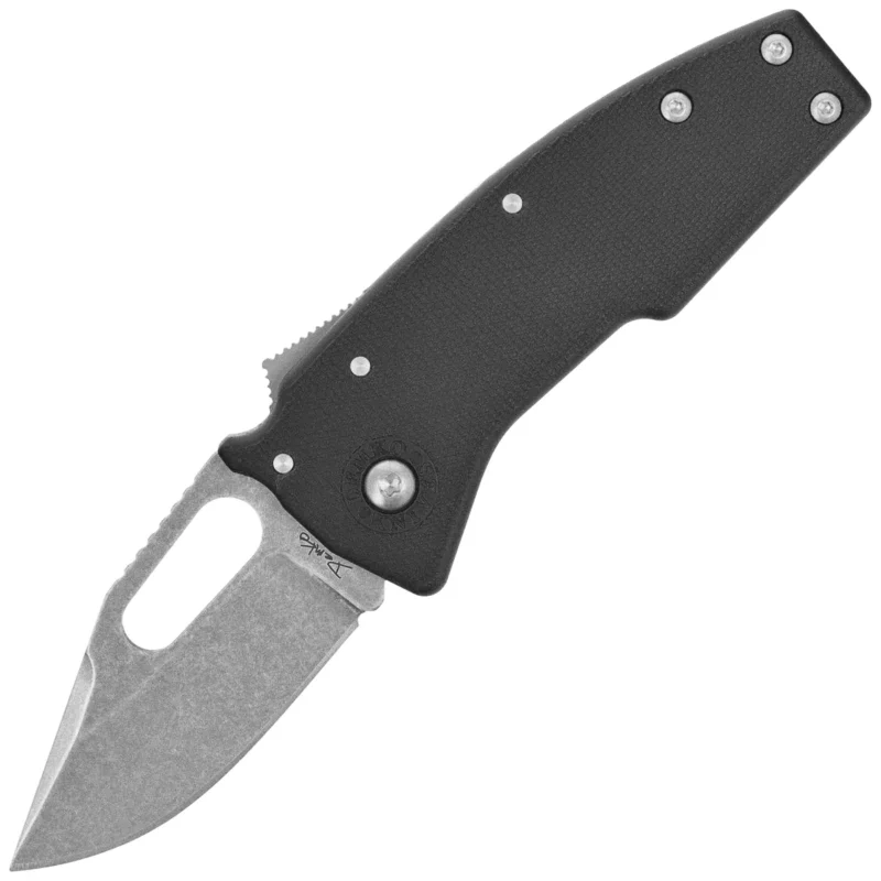Demko Nano Shark CP Knife Black GRN, Stonewashed AUS10A by Andrew Demko (NANO-10A-Black GRN-CP) Wyprzedaż