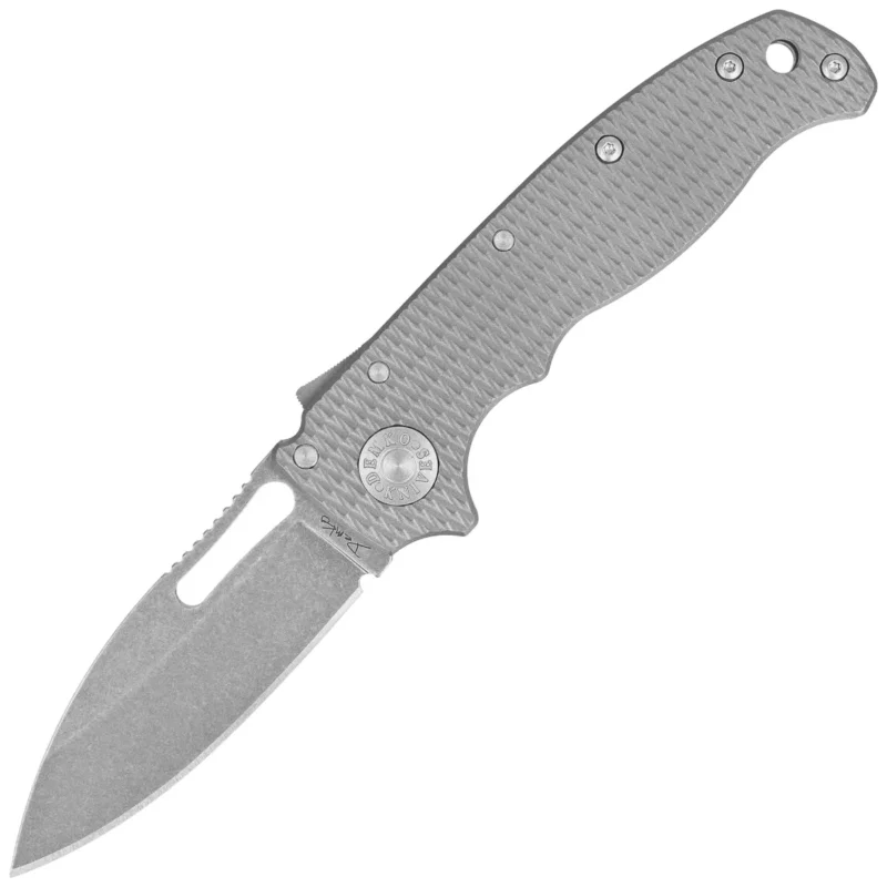 Nóż składany Demko AD20.5 Slicer Shark Milled Titanium, Stonewashed CPM 3V by Andrew Demko (AD20.5-3V-Milled TI-SS) Nowy