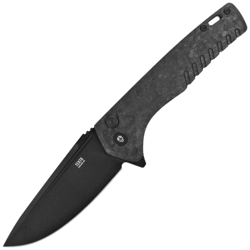 Łatwy zwrot Nóż składany Tekto F3 Charlie Forged Carbon, Black HW, Black D2