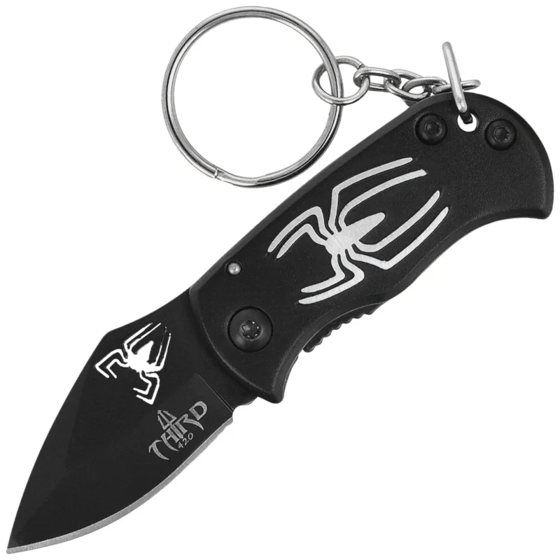 Nóż składany brelok Third Decor Habitat Spider Black Aluminium, Black 420 (N201A) Oferta limitowana