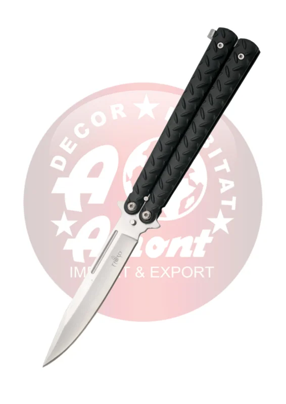 Taniej Third Decor Habitat Balisong Knife Black Aluminum, Satin 420 (TH-K2449)