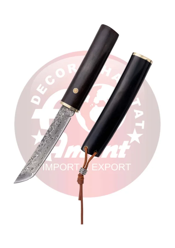 Nóż Tramuntana Knives Tanto H1201N Ebony, VG10 Damascus (TK-H1201N) Popularny