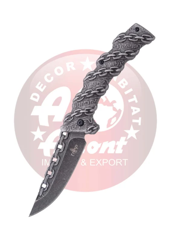 Wyjątkowa oferta Nóż składany Third Decor Habitat N121 Stone-Polished Steel Chain-Like Design Steel, Stone-Polished Steel Chain-Like Design 420 (TH-N121)