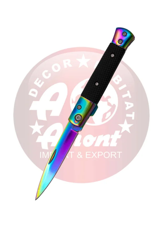 Bezpieczne zakupy Nóż składany Third Decor Habitat N118W Black Aluminium/Rainbow Steel, Rainbow 420 (TH-N118W)