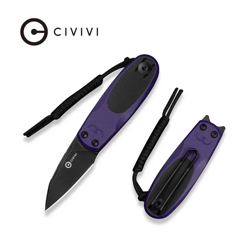 Oferta limitowana Civivi Purr Knife Purple-Black G10, Black Stonewashed Nitro-V by Ostap Hel (C25054-3)