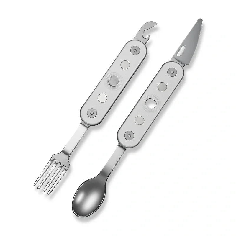 Tylko do końca tygodnia Civivi Partake 4-in-1 Multi-Tool, Knife, Fork, Spoon, Can Opener, Silver Aluminum, Satin Stainless Steel (C24032C-3)