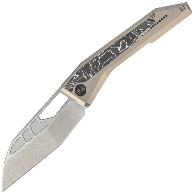 WeKnife Inceptus Knife Champagne Titanium/Aluminum Foil Carbon Fiber, Satin M390 by Robert Saniscalchi (WE25017-4) Wyjątkowa oferta