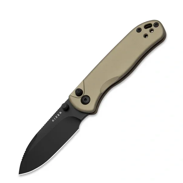 Szybka wysyłka Kizer Drop Bear 2 Knife Tan Aluminum, Matte DLC Basic Nitro-V by Azo (V3619.2CD1)
