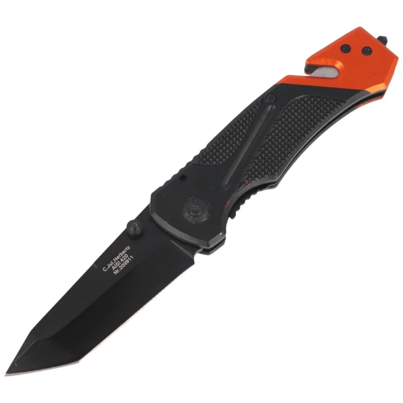 Kup teraz Herbertz CJH Rescue Knife Black/Red Aluminum, Epoxy Coated 420 (203911)