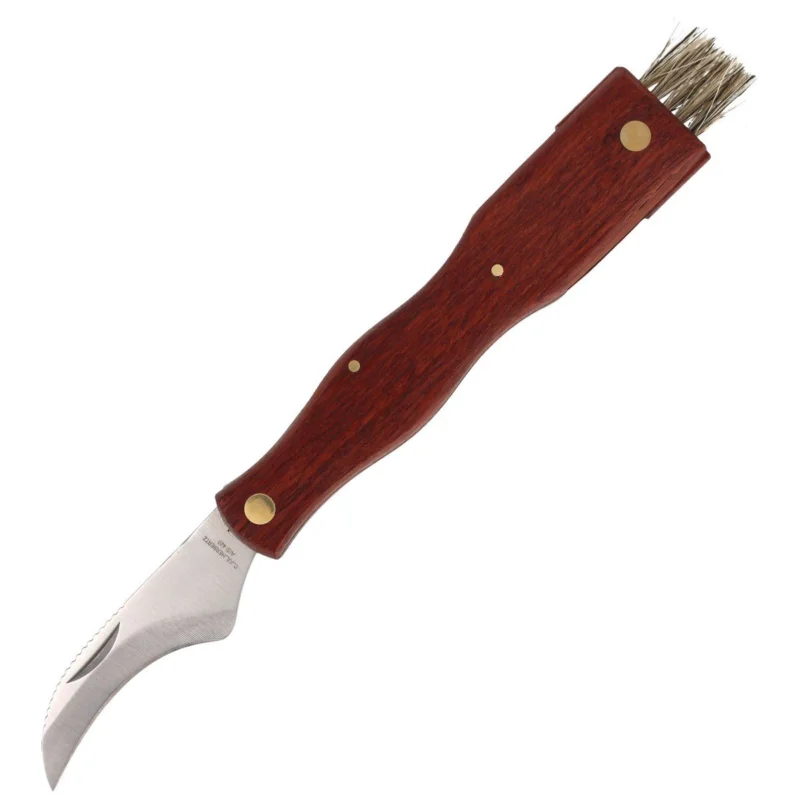 Tani Nóż składany do grzybów Herbertz Solingen Brown Wood, Satin (211111)