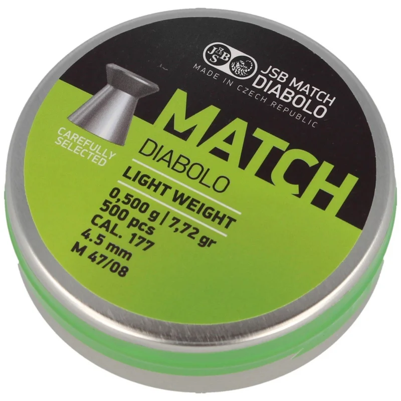 JSB Match Light Weight Pellets 4.50 mm, 0.475 g, 500 pcs (000005-500) Oferta czasowa