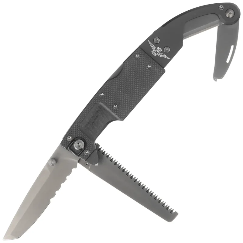 Nóż składany ratowniczy FOX Aeronautica Militare G10 / Aluminium, Black PVD N690Co (FX-026900) Popularny