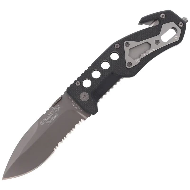 Nóż składany ratowniczy BlackFox G10 Black Rescue Folder (BF-115) Oferta czasowa