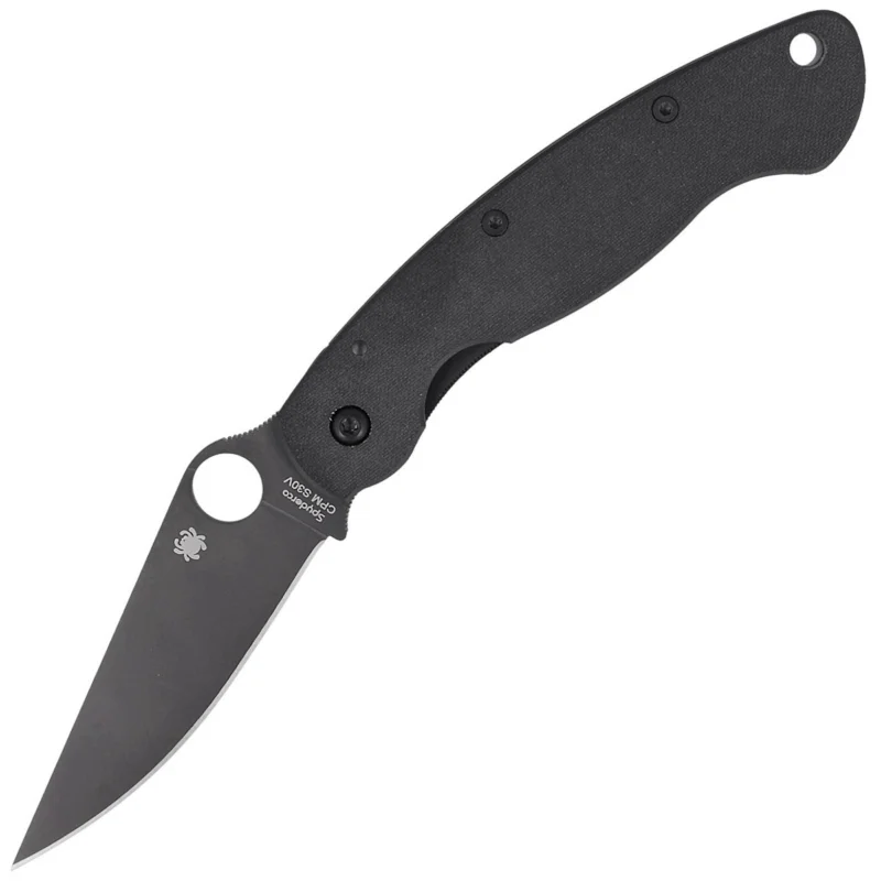 Łatwy zwrot Spyderco Military Knife Black G10, Black DLC CPM S30V by Sal Glesser (C36GPBK)