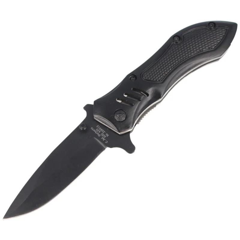 Nóż składany pólautomatyczny Herbertz Solingen Black Aluminium, Black Blade (228912) Oferta czasowa