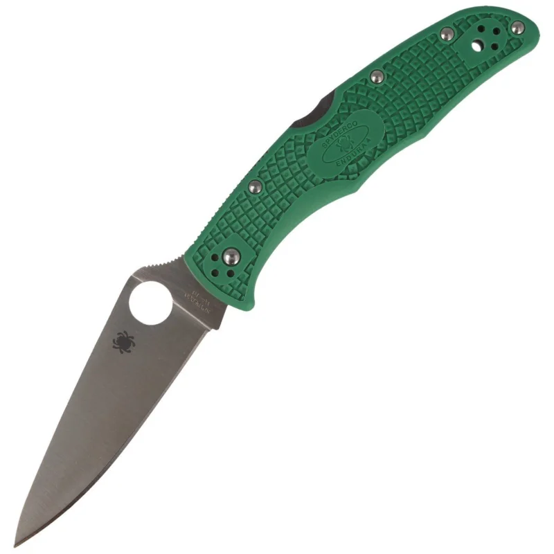 Bezpieczne zakupy Nóż składany Spyderco Endura 4 FRN Green Flat Ground Plain (C10FPGR)