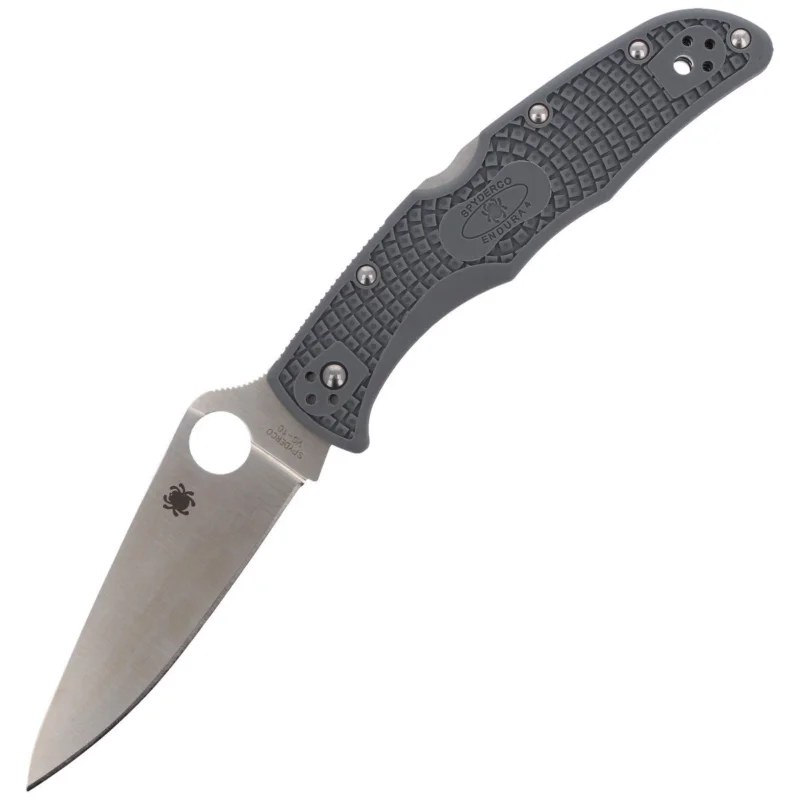 Nóż składany Spyderco Endura 4 FRN Gray Flat Ground Plain (C10FPGY) Wysoka jakość