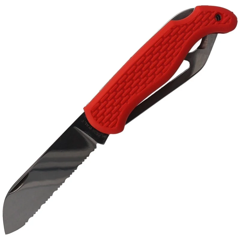 Nóż składany żeglarski MAC Coltellerie Boat 2 Red PP/TPE,Satin W 1.4034 (MC BOT2.R) Nowość