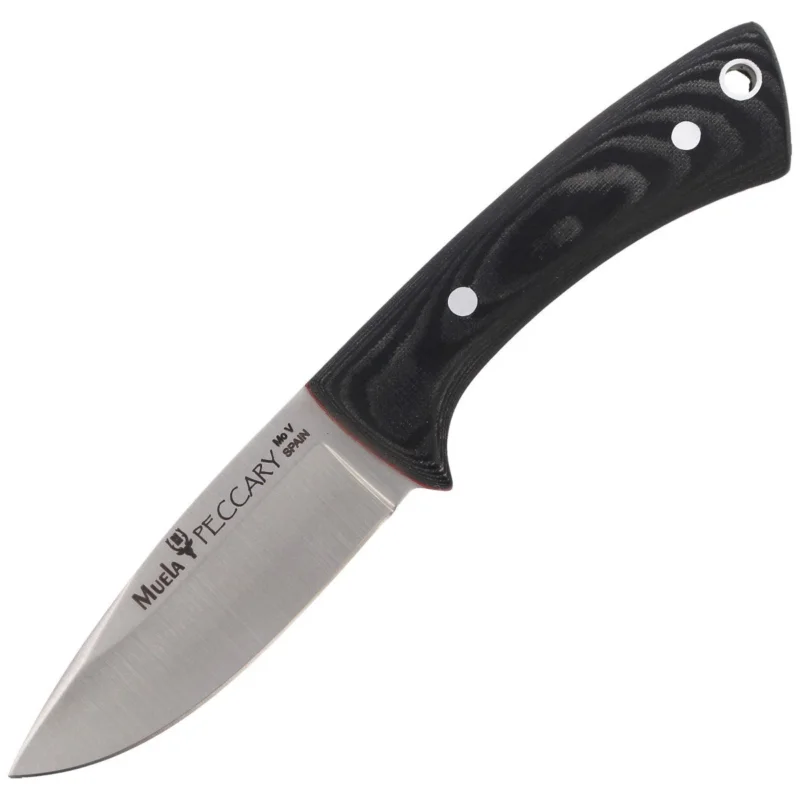 Niska cena Nóż na szyję Muela Peccary-8M Neck Knife Black Micarta, Satin X50CrMoV15