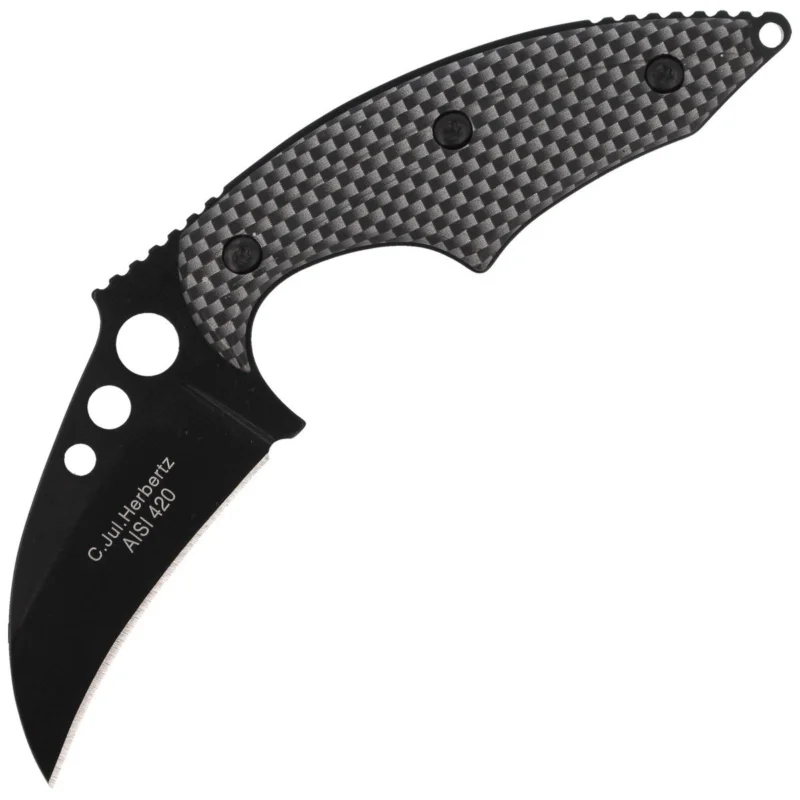 Nowość Herbertz Solingen Neck Knife Black / Grey Aluminium, Black Coating (575706)