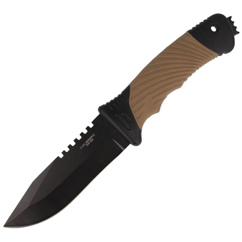Nóż Herbertz CJH Coyote Brown Plastic/Black Rubber, Black 420 (10000880) Wybór klientów