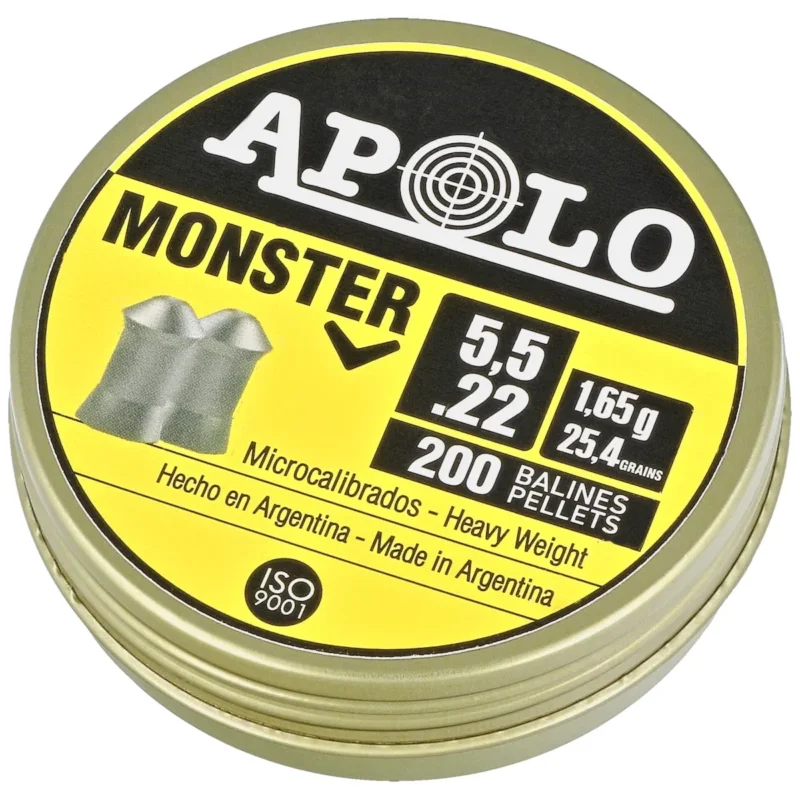 Apolo Monster AirGun Pellets .22/5.5 mm, 200 pcs 1.65g/25.4gr (19931) Super okazja