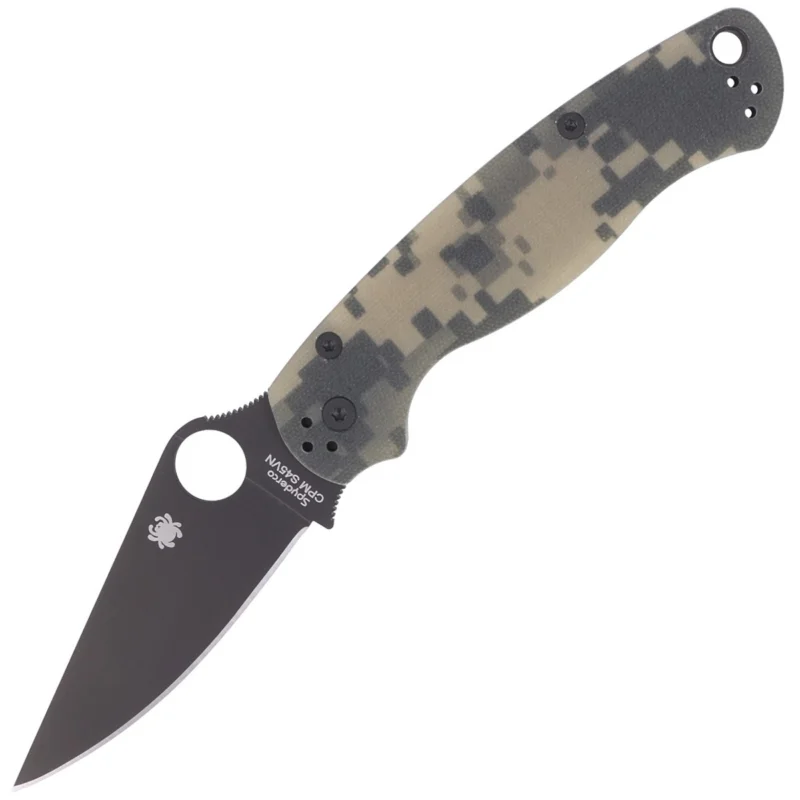 Spyderco Para Military 2 Knife Digital Camo G10, Black DLC CPM S45VN by Sal, Eric Glesser (C81GPCMOBK2) Zniżka